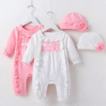 افارول بناتي مع قبعة لحديثي الولادة