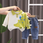 طقم بناتي بنطال جينز و تيشيرت