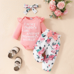 ⁦طقم بناتي لحديثي الولادة بازرار و ربطة للرائس⁩ - الصورة ⁦3⁩