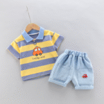 ⁦طقم ولادي صيفي مخطط 2025⁩ - الصورة ⁦4⁩